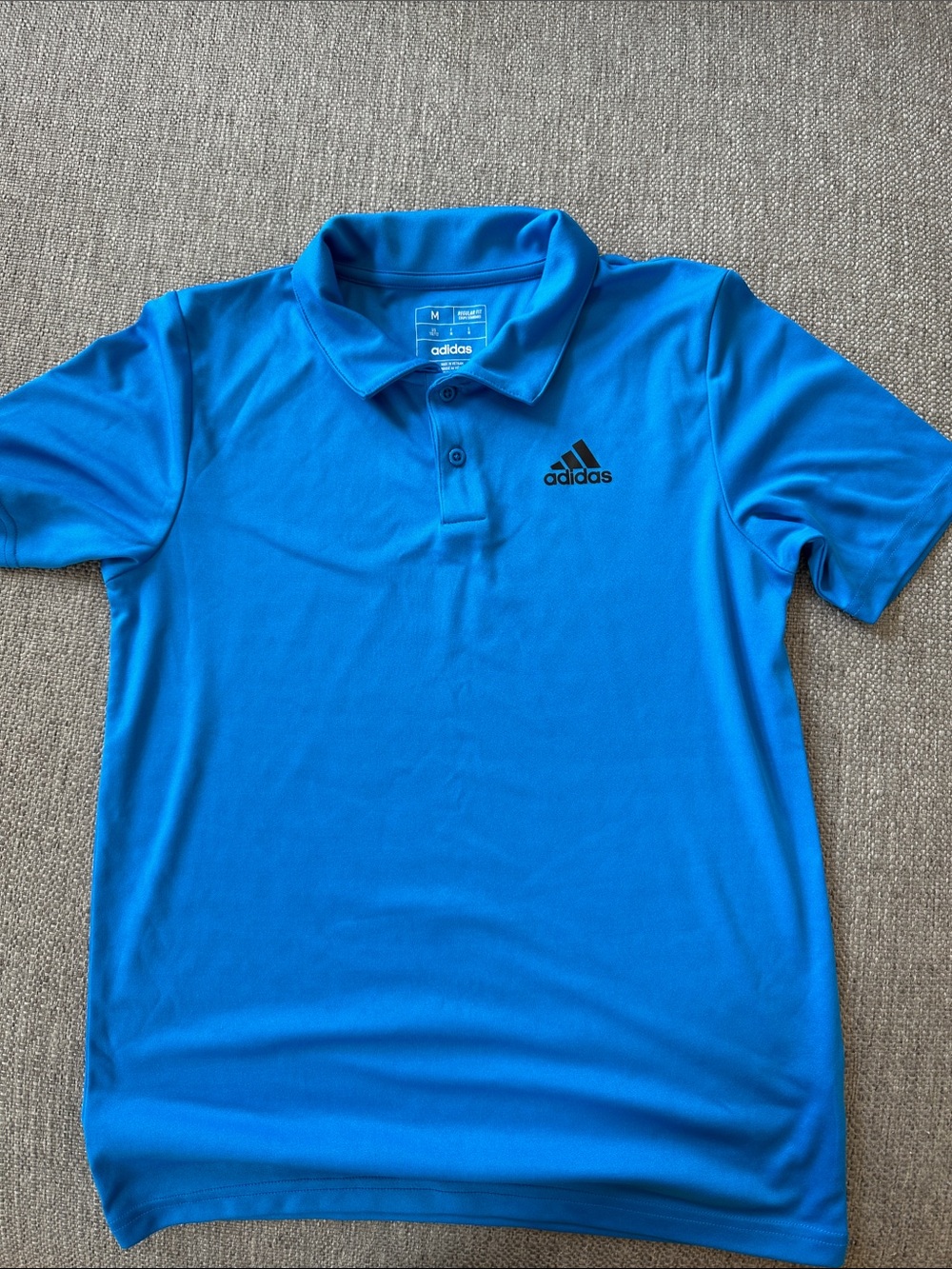 adidas Bright Blue Polo with Black Logo
